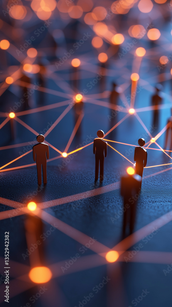 custom made wallpaper toronto digitalImage of a group of people and the concept of communication network. social media. human resources