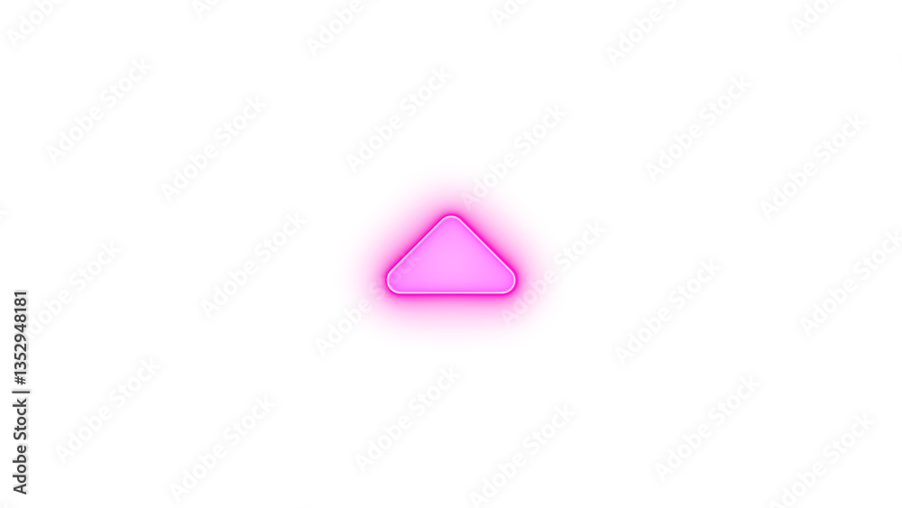 Caret up icon glowing neon on transparent background Caret up icon glowing neon on transparent background