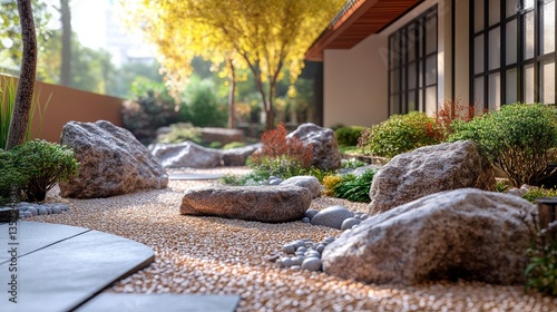 A realistic rock garden reflects ideas of balance, minimalism, and awareness and is the ideal fusion of human creation and nature.