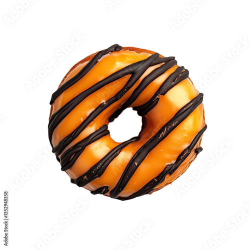 Orange Donut with Black Str...