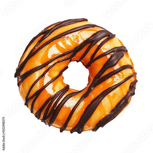 Orange Donut with Black Str...