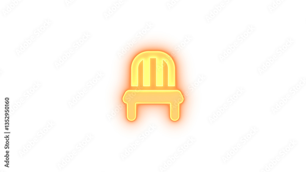 hair icon yellow color glowing neon on transparent background hair icon yellow color glowing neon on transparent background