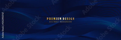 Premium background design with diagonal dark blue line pattern. Vector template for digital luxury banner, invitation, voucher, certificate. Vector Illustration