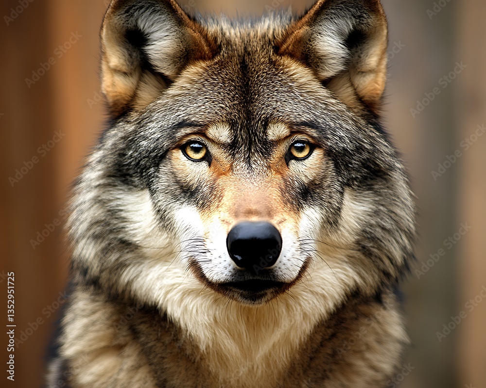 Obraz premium A detailed close up portrait of a stunning timber wolf