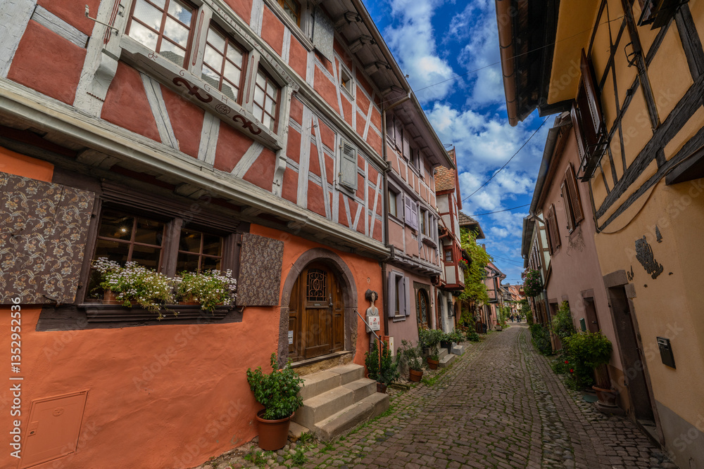 Fototapeta premium Eguisheim is a medieval village in France’s Alsace wine region, France