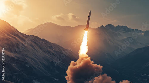 War missile launch over the sky