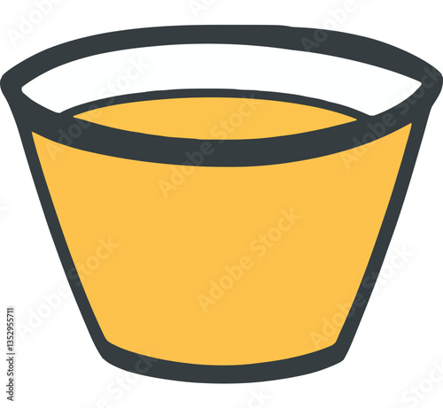 Yellow Cup Container for Liquid Beverage