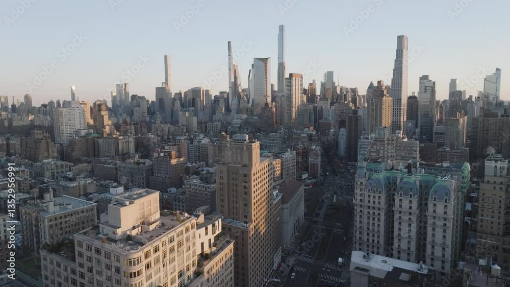 Aerial view of skyscrapers in New York City Aerial view of skyscrapers in New York City
