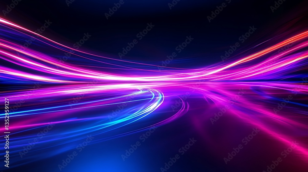 Digital city neon lights moving fast with power picture Digital city neon lights moving fast with power picture
