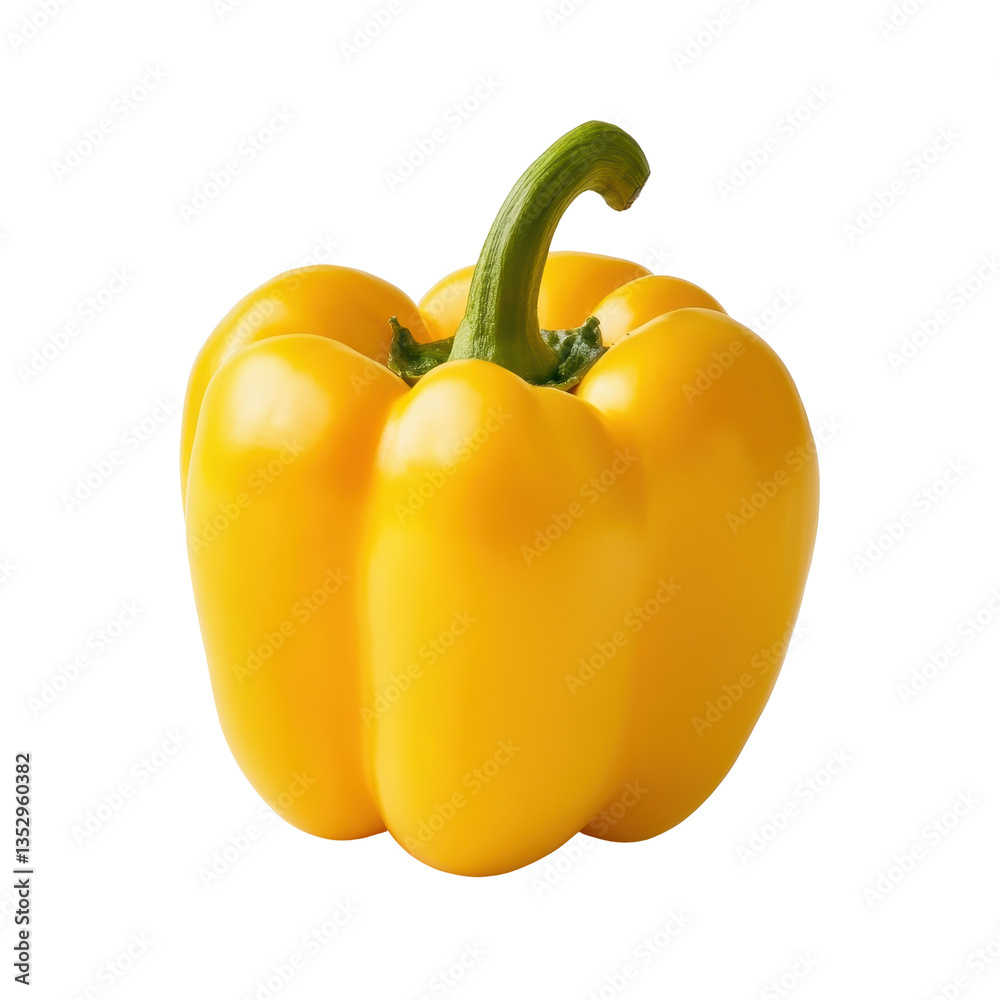 Bright yellow bell pepper on a plain Transparent background in a simple composition, yellow pepper on PNG background Bright yellow bell pepper on a plain Transparent background in a simple composition, yellow pepper on PNG background