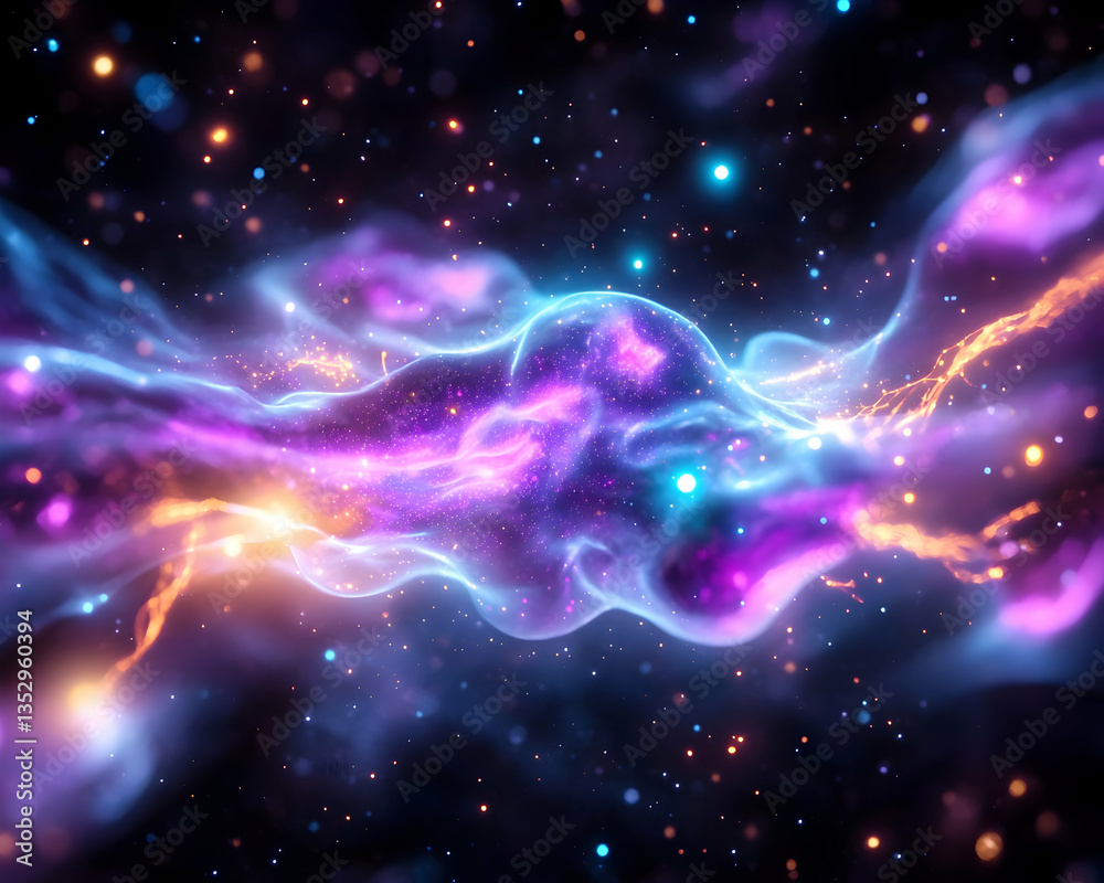 Fototapeta premium Cosmic Nebula Flowing in Space