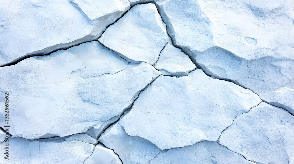 Obraz premium Cracked pale blue ice surface