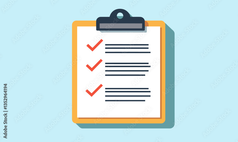 Online Employment Contract Checklist Vector Illustration with Clipboard Design Online Employment Contract Checklist Vector Illustration with Clipboard Design