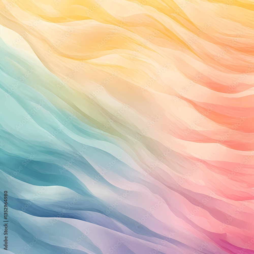Abstract Wave: A vibrant and abstract artwork showcases a mesmerizing display of fluid, layered waves, each gracefully flowing with delicate hues of the rainbow. Abstract Wave: A vibrant and abstract artwork showcases a mesmerizing display of fluid, layered waves, each gracefully flowing with delicate hues of the rainbow.