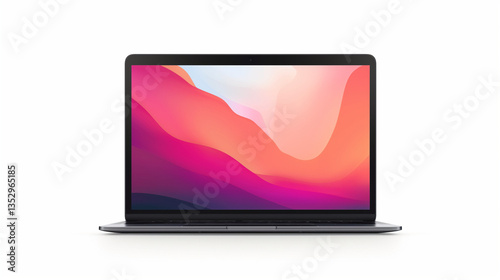 Apple MacBook Pro realistic laptop device blank screen mockup template. Modern computer notebook equipment on white background. UI Presentation showcase vector