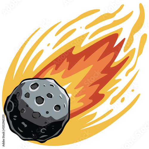 Meteor icon space vector