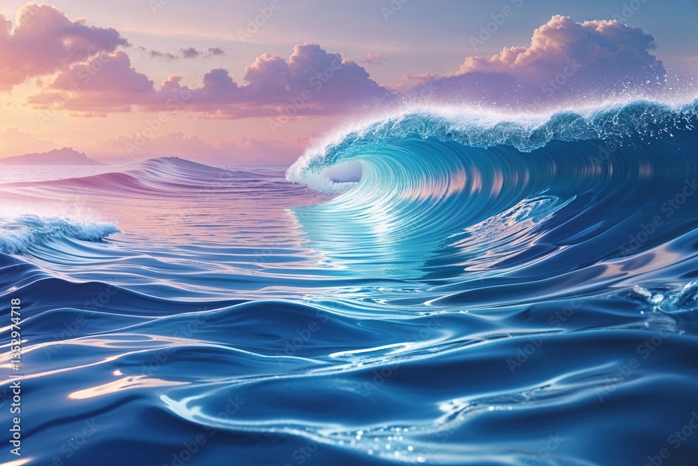 Fototapeta premium Stunning Ocean Wave Gradient for Trendy Modern Backgrounds