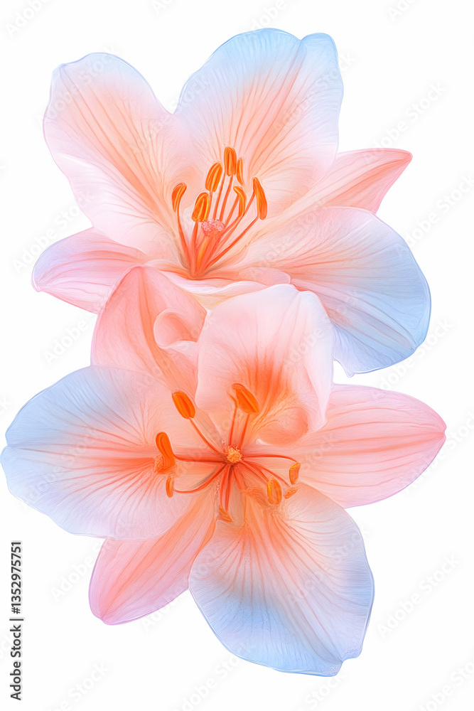 Fototapeta premium Delicate Lilies, Soft Pastel Colors