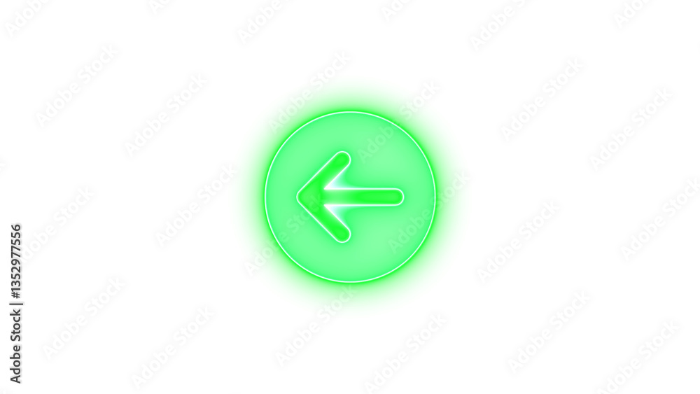 Circle chevron down icon glowing neon on transparent background Circle chevron down icon glowing neon on transparent background