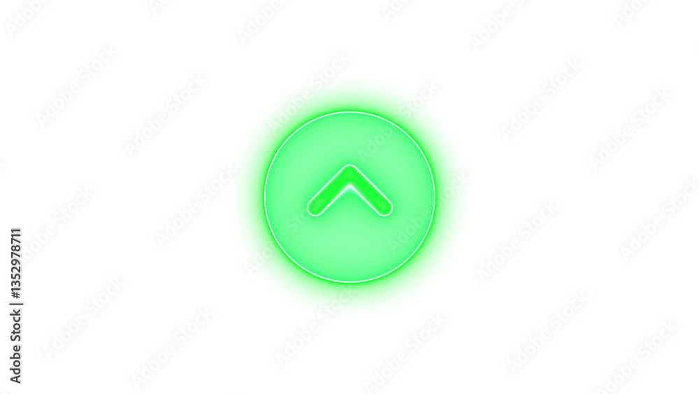 Circle chevron up icon glowing neon on transparent background Circle chevron up icon glowing neon on transparent background