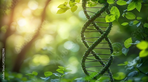 DNA helix formed by leaves in sunlight.