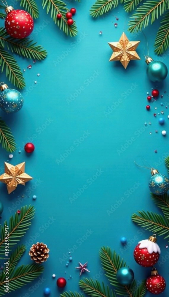 Blue background with merry Christmas elements and patterns, gift wrap, Christmas, winter Blue background with merry Christmas elements and patterns, gift wrap, Christmas, winter