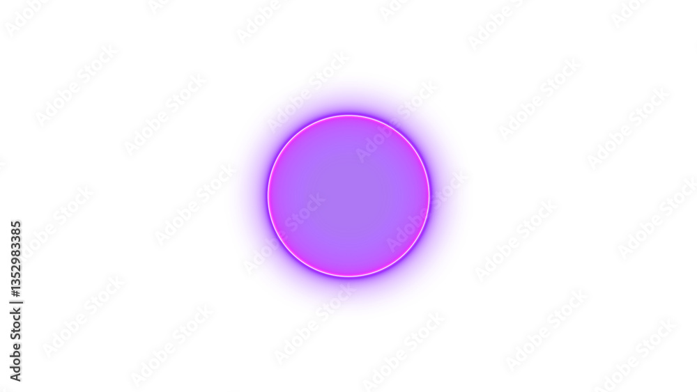 Obraz premium Circle icon glowing neon on black background