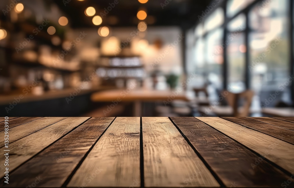 Empty wooden table in a cafe Empty wooden table in a cafe