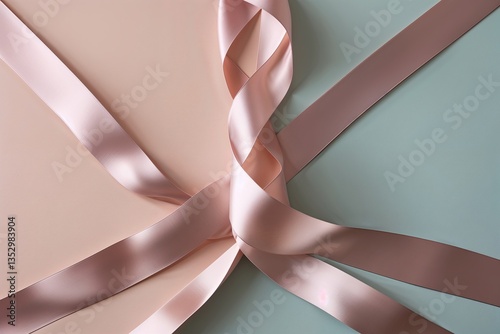 Wallpaper Mural Stylish Diagonal Arrangement of Interlaced Silk Ribbons on Chic Pastel Background Torontodigital.ca