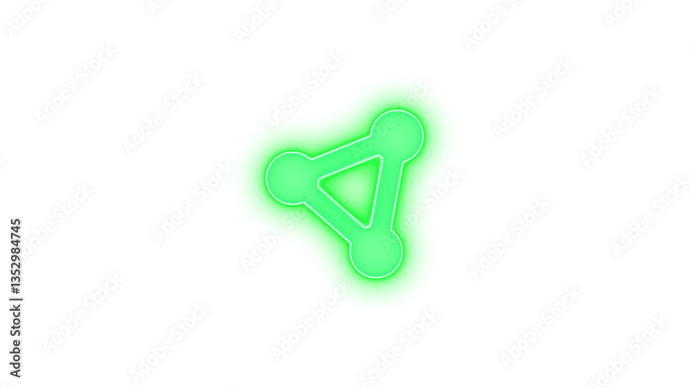Circle nodes icon glowing neon on transparent background Circle nodes icon glowing neon on transparent background
