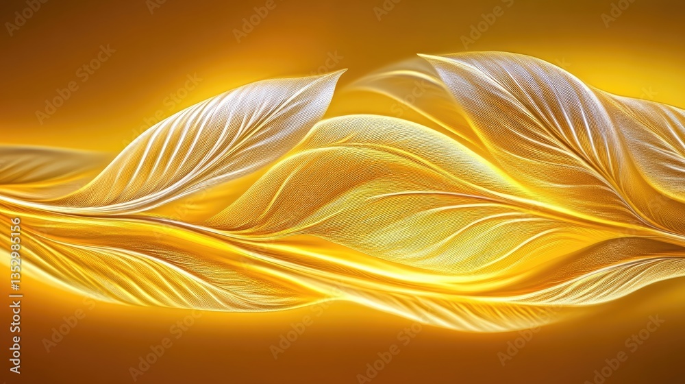 Golden, flowing leaves.  Abstract, elegant design