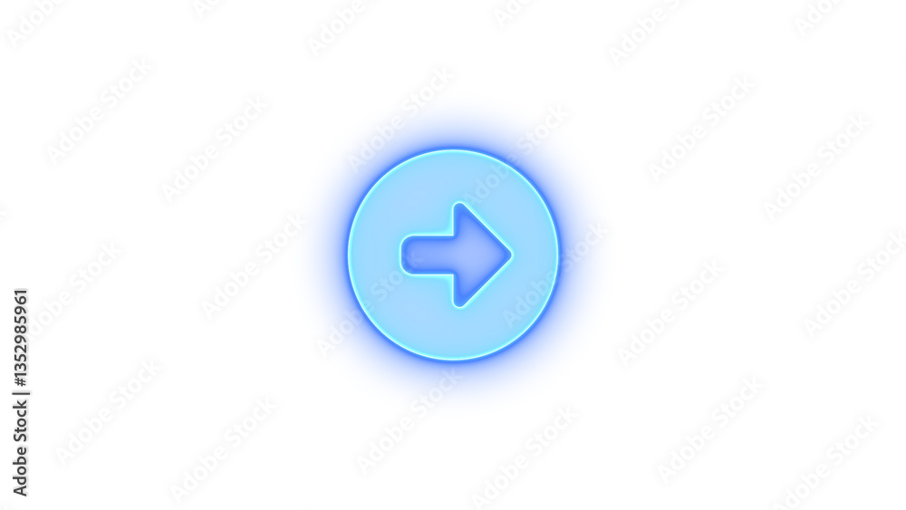 Circle right icon glowing neon on transparent background Circle right icon glowing neon on transparent background