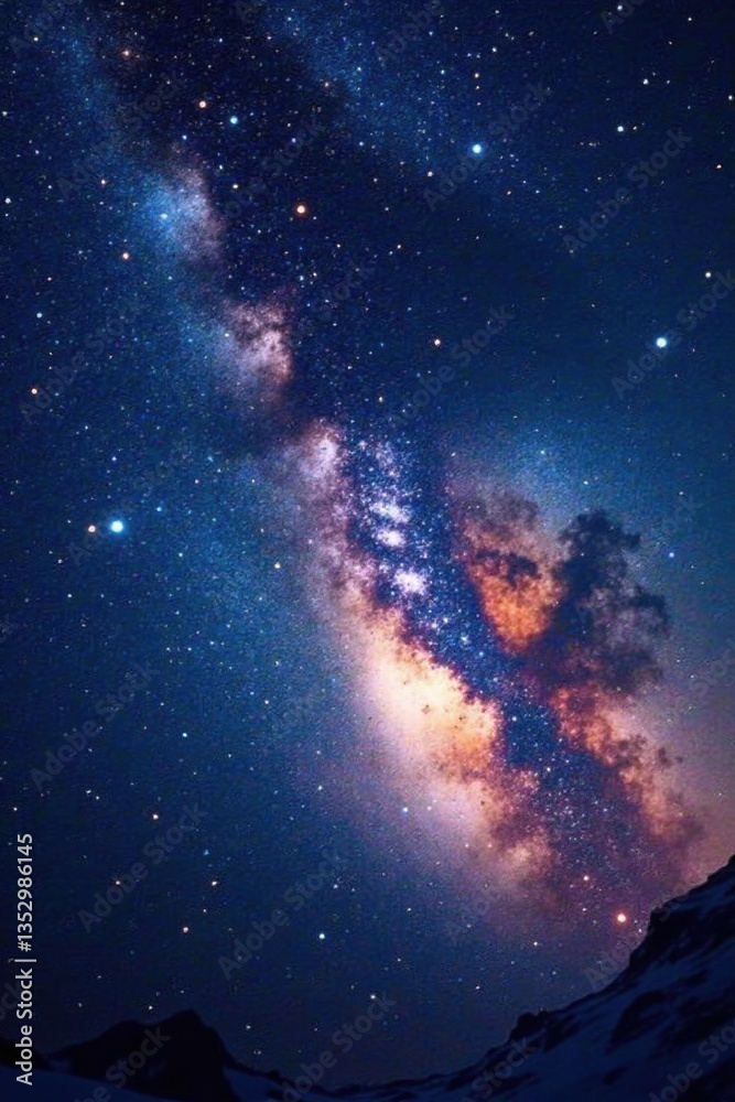Obraz premium Celestial tapestry with twinkling stars against dark canvas, darkness, stars