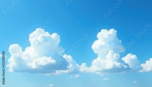 Cloudy sky with few white clouds against blue sky backdrop, atmosphere, background