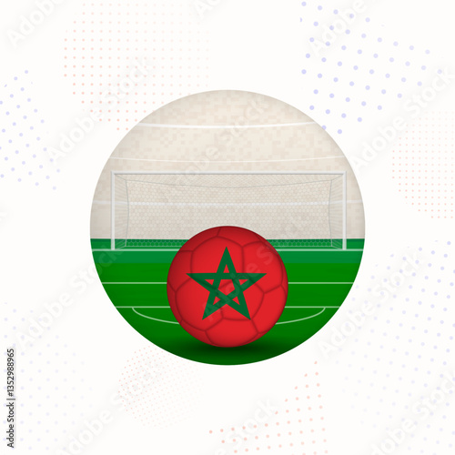 Morocco Flag Football Image for Sports Promotions, Morocco Soccer Ball Ready for Kickoff.