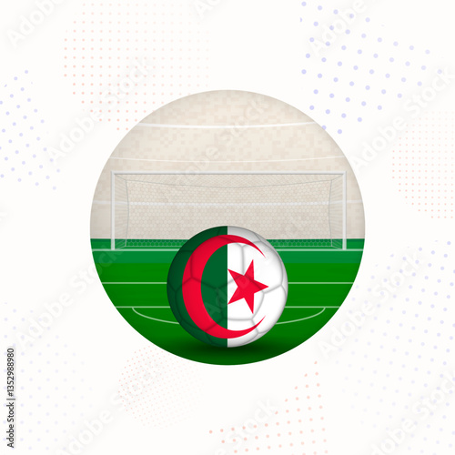 Algeria Flag Football Image for Sports Promotions, Algeria Soccer Ball Ready for Kickoff.