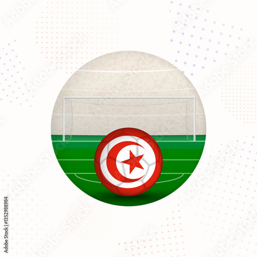 Tunisia Flag Football Image for Sports Promotions, Tunisia Soccer Ball Ready for Kickoff.