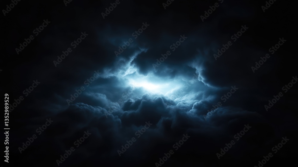 Obraz premium Stormy night sky with a luminous center