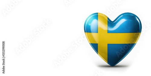 Heart-shaped swedish flag emblem on white background Free Download Heart-shaped swedish flag emblem on white background - GFXLoad
