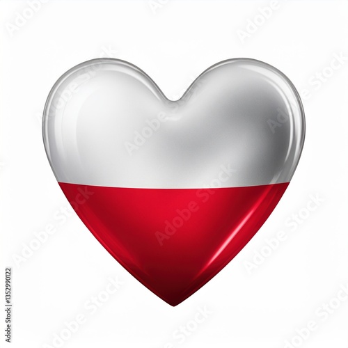 Heart shaped polish flag icon on white background Free Download Heart shaped polish flag icon on white background - GFXLoad