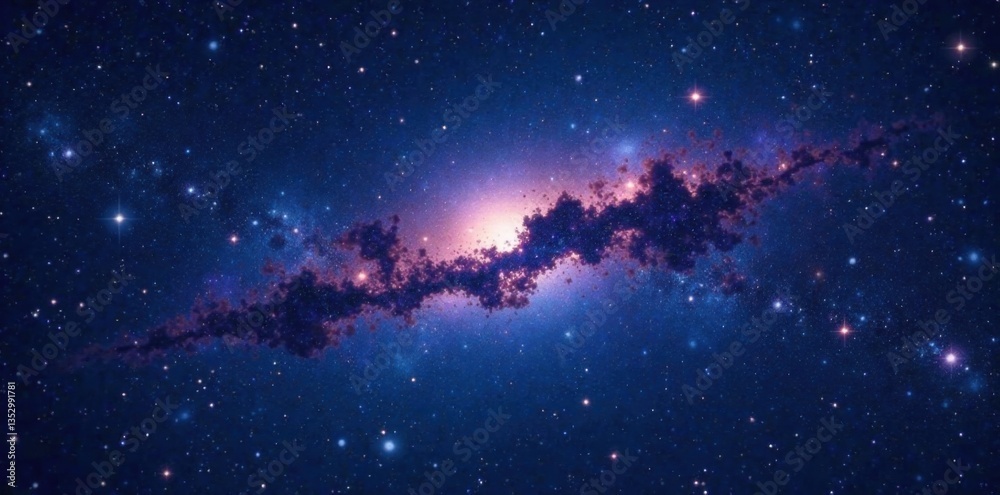 Fototapeta premium Cosmic Night Sky with Twinkling Stars and Galaxy , galaxy, universe, stars