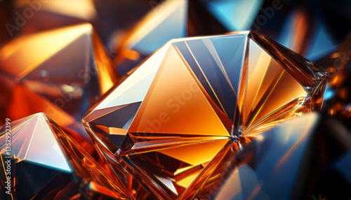 elegant diamond crystal background with orange tones, crystal element for background assets