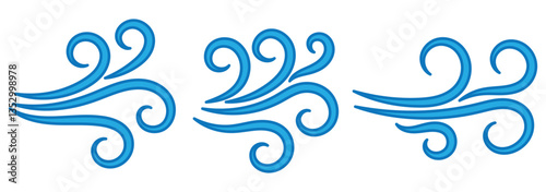Wind blow line icon fresh vector cloud air isolated speed symbol. Wind blow air line icon logo.