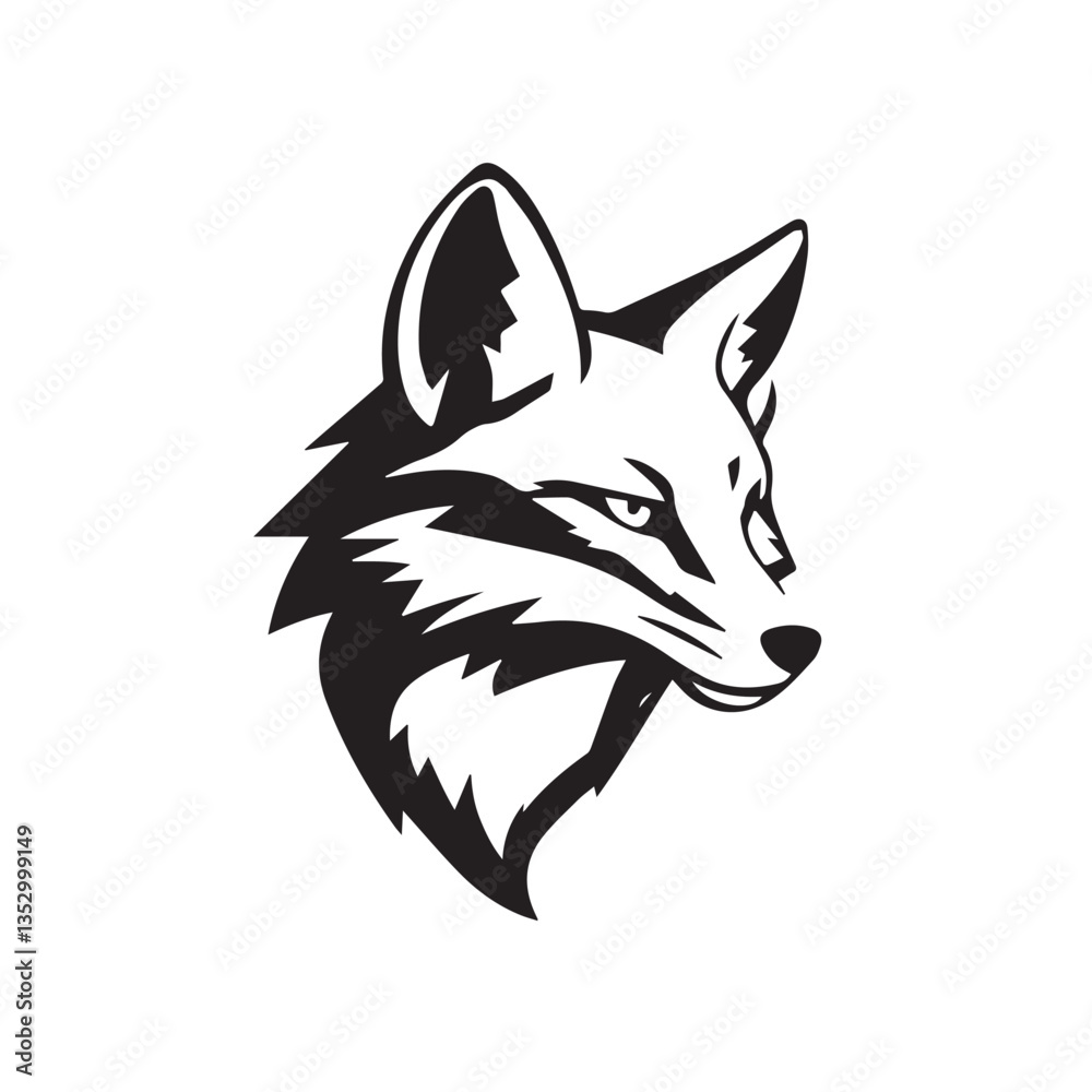 Obraz premium Fox head silhouette on white background. Fox logo. Fox vector silhouette. 