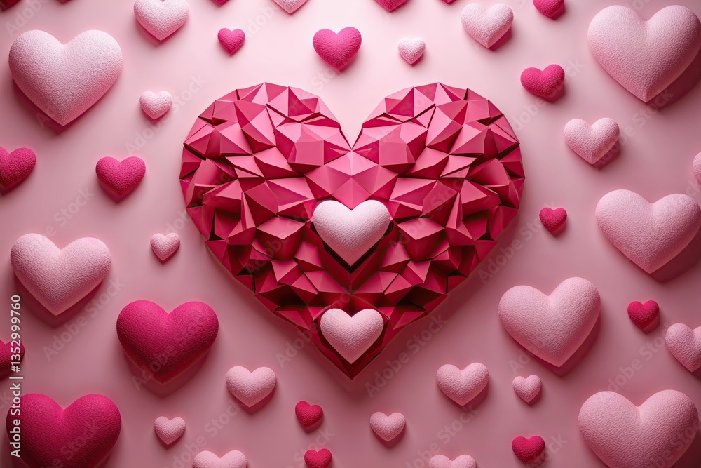 Valentines Day Pink Minimalist Heart Pattern Background Design Valentines Day Pink Minimalist Heart Pattern Background Design