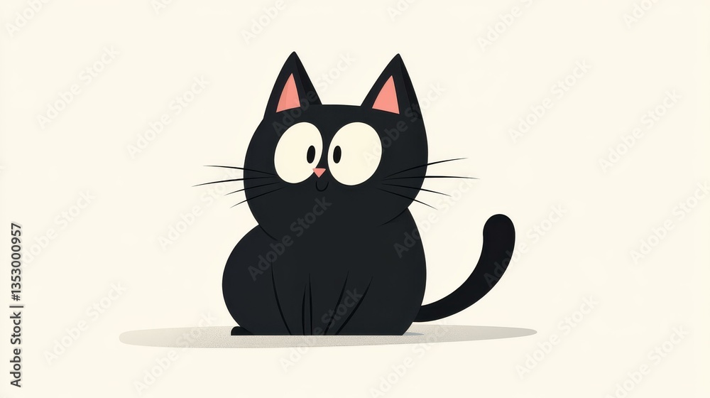 A cute, stylized cartoon cat icon, featuring vibrant colors and charming textures in a modern flat design. A cute, stylized cartoon cat icon, featuring vibrant colors and charming textures in a modern flat design.