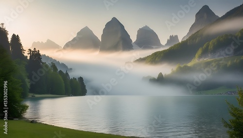 morning mist over the river