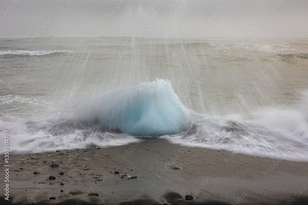 My beloved Iceland, and its Diamond Beach with the ice playing with the waves!