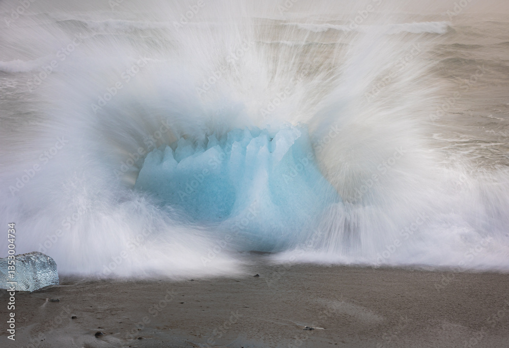 My beloved Iceland, and its Diamond Beach with the ice playing with the waves!