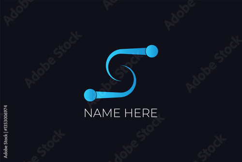 Technology logo with letter S. New vector logo illustration